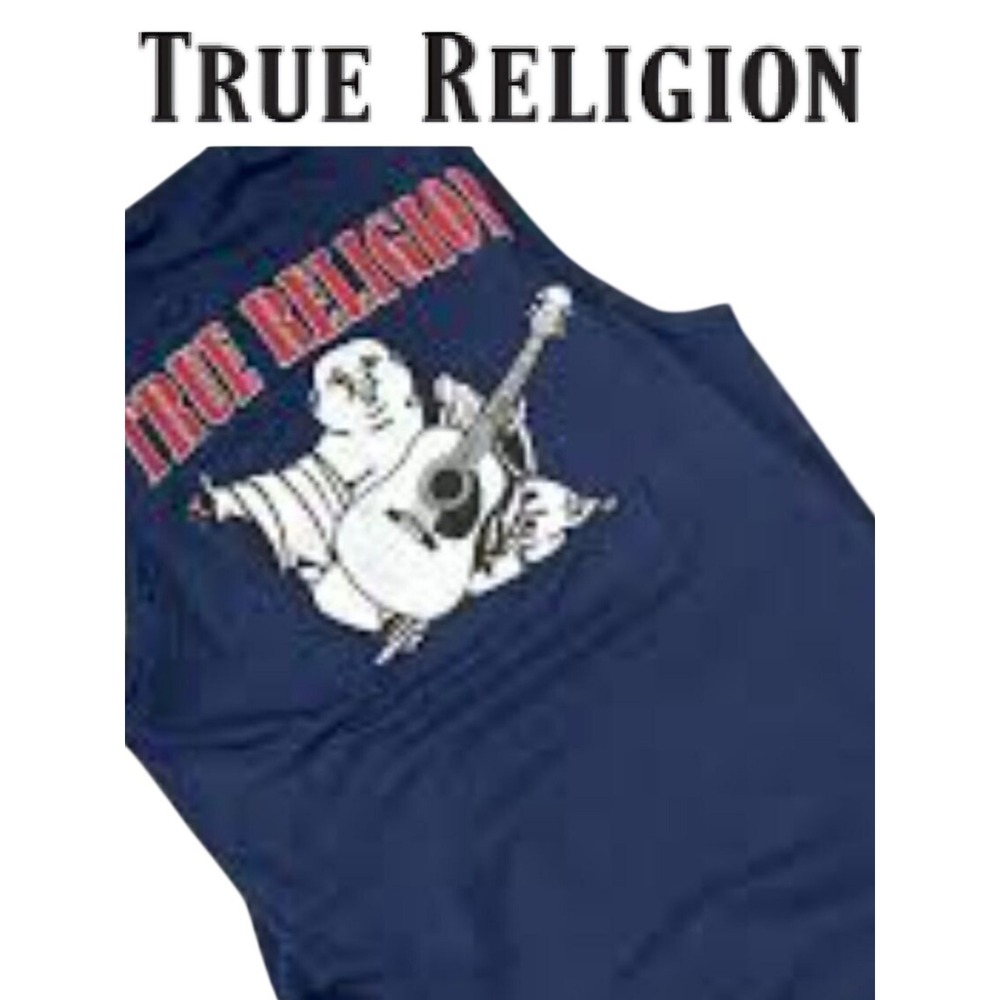 True Religion JV7 Relaxed Fit Vest Tank- Navy